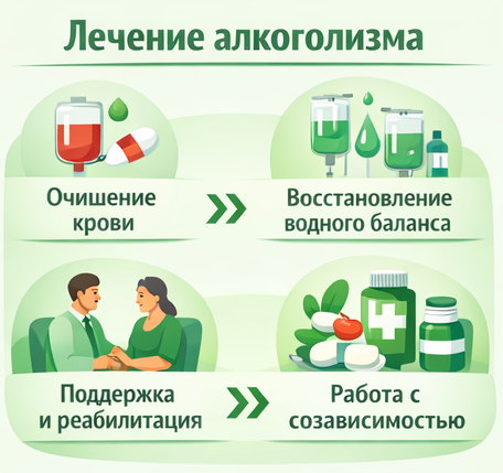 лечение алкоголизма в Волхове этапы